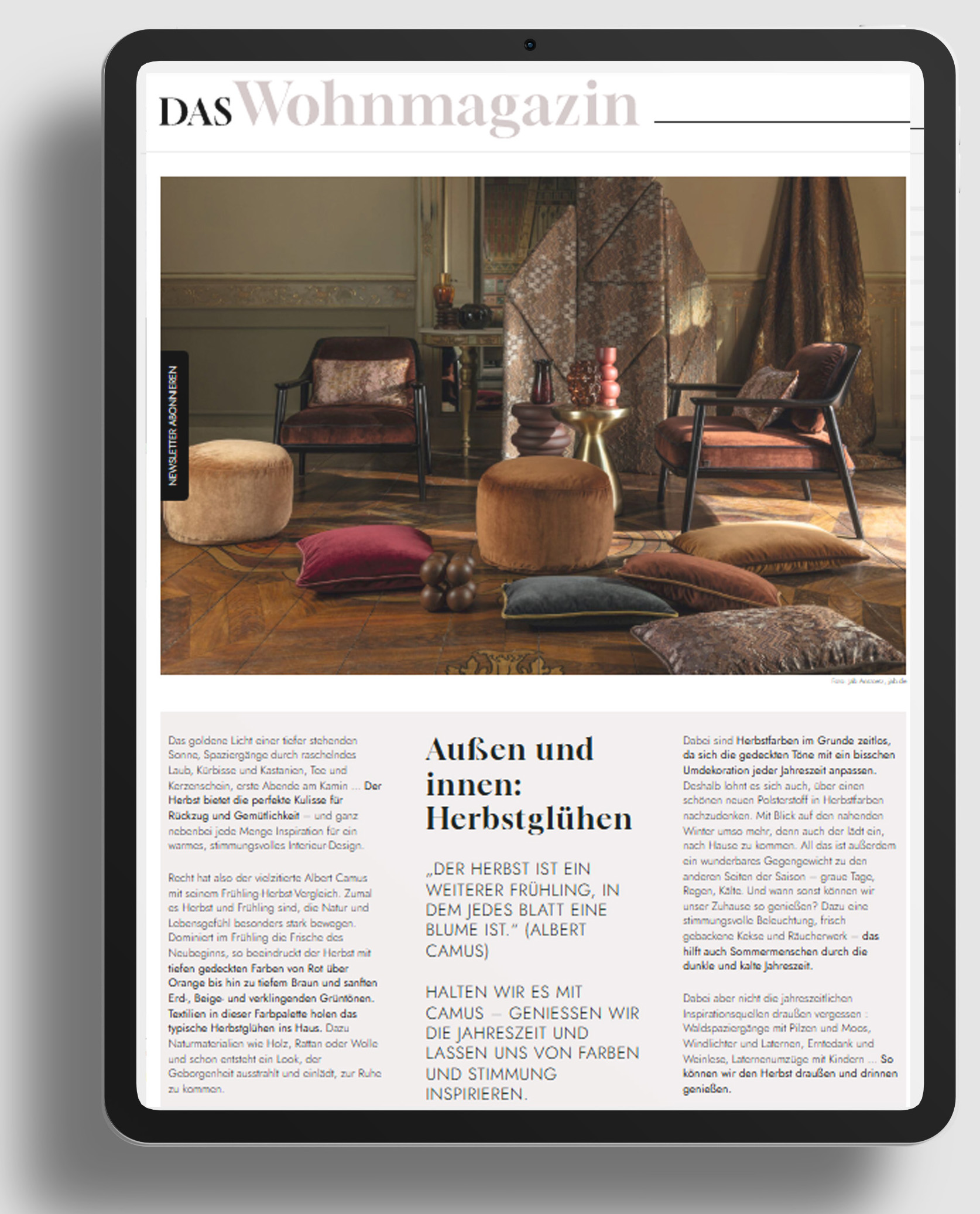 Screenshot: Herbst/Winterausgabe – Das Wohnmagazin